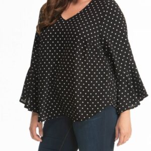 Kiyonna Womens Plus Size Ellie Crepe Blouse - Sale!