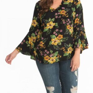 Kiyonna Womens Plus Size Ellie Crepe Blouse - Sale!