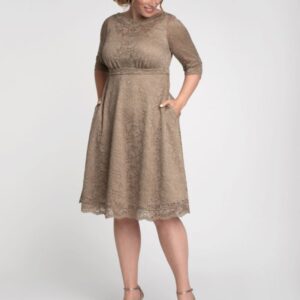 Kiyonna Womens Plus Size Lacey Cocktail Dress