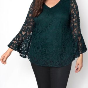 Kiyonna Womens Plus Size Lauren Lace Top - Sale!