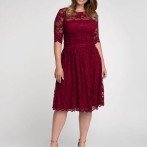 Kiyonna Womens Plus Size Luna Lace Dress