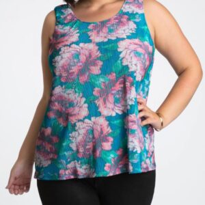 Kiyonna Womens Plus Size Parker Pleated Tank-Sale!