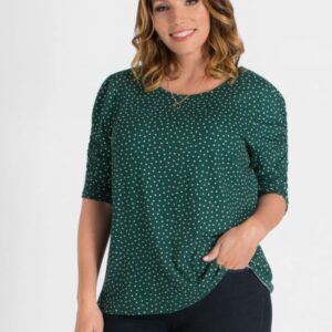 Kiyonna Womens Plus Size Reverie Ruched Top