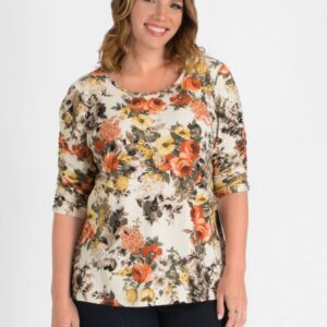 Kiyonna Womens Plus Size Reverie Ruched Top