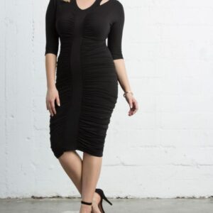 Kiyonna Womens Plus Size Riveting Ruched Dress-Sale!