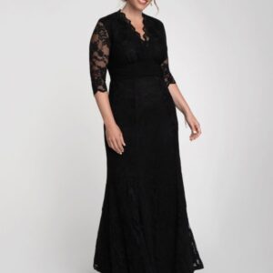 Kiyonna Womens Plus Size Screen Siren Lace Gown