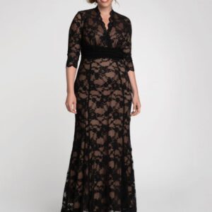 Kiyonna Womens Plus Size Screen Siren Lace Gown