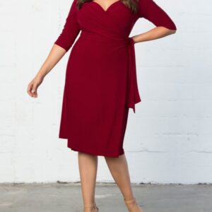Kiyonna Womens Plus Size Sweetheart Knit Wrap Dress - Sale!