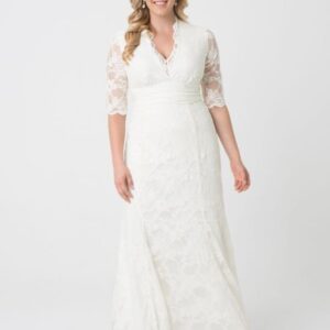 Kiyonna Womens Plus Size Amour Lace Wedding Gown - Sample Sale