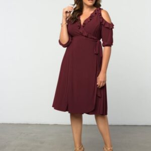 Kiyonna Womens Plus Size Barcelona Wrap Dress-Sale!