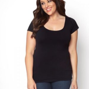 Kiyonna Womens Plus Size Plus Size Cap Sleeve Tee by Skinnytees