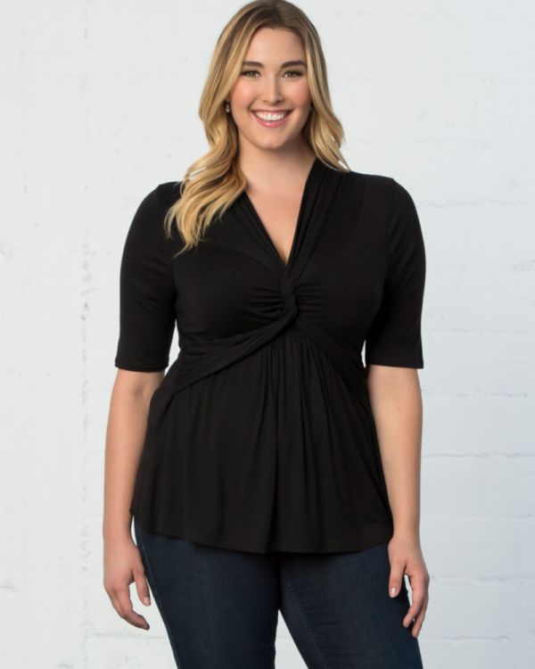 Kiyonna Womens Plus Size Caycee Twist Top | Shop USA Made