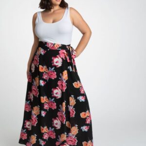 Kiyonna Womens Plus Size Celine Chiffon Maxi Skirt-Sale!