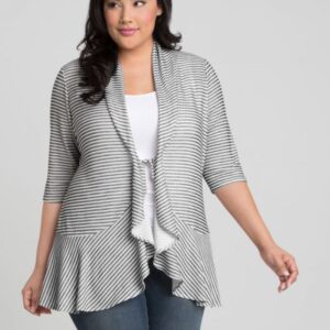 Kiyonna Womens Plus Size Felicity Flounce Cardigan - Sale!