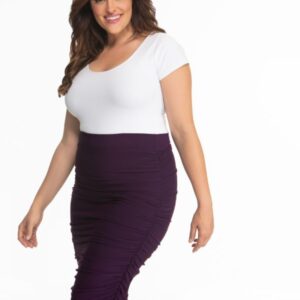 Kiyonna Womens Plus Size Helena Ruched Skirt-Sale!