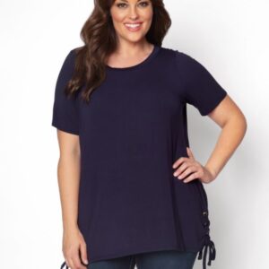 Kiyonna Womens Plus Size Jersey Side Tie Tunic