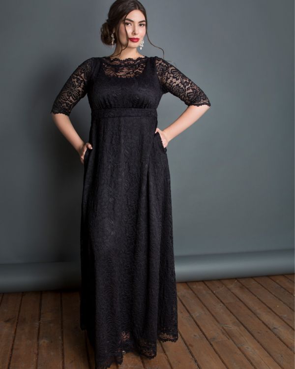 Kiyonna Womens Plus Size Leona Lace Gown | Shop USA Made