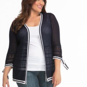 Kiyonna Womens Plus Size Lightweight Pointelle Cardigan