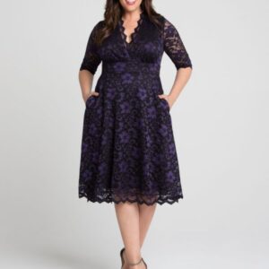 Kiyonna Womens Plus Size Mon Cherie Lace Dress