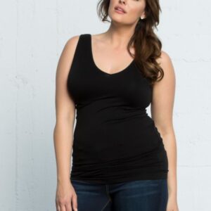 Kiyonna Womens Plus Size Plus Size V-Neck Tank by Skinnytees