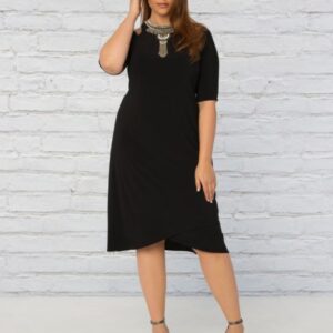 Kiyonna Womens Plus Size Racy Faux Wrap Dress-Sale!