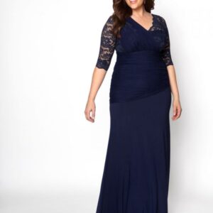 Kiyonna Womens Plus Size Soiree Evening Gown
