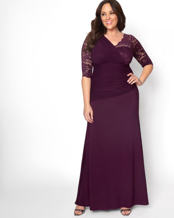 Kiyonna Womens Plus Size Soiree Evening Gown | Shop USA Made