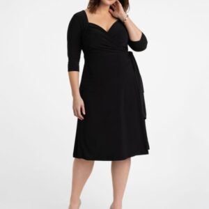 Kiyonna Womens Plus Size Sweetheart Knit Wrap Dress