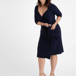 Kiyonna Womens Plus Size Sweetheart Knit Wrap Dress