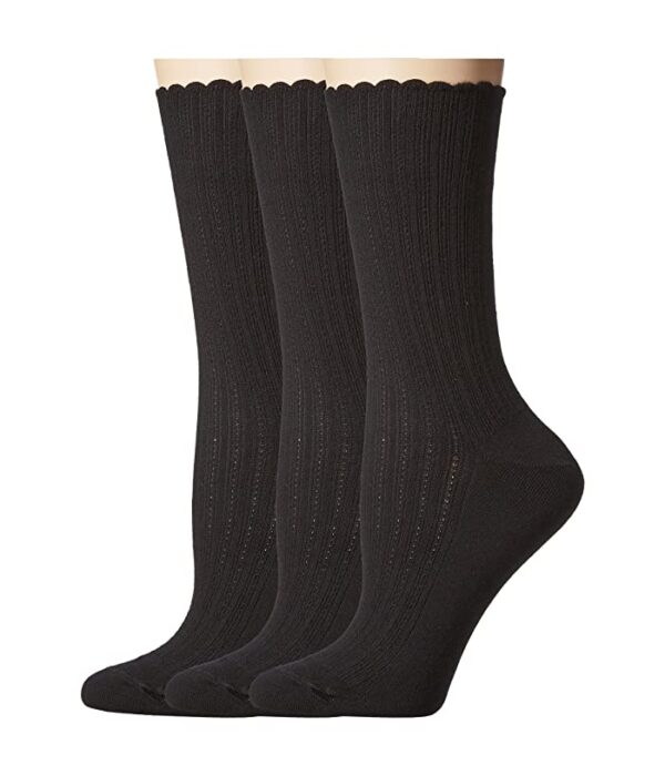 HUE Scalloped Pointelle Socks 3-Pack | Shop USA Made