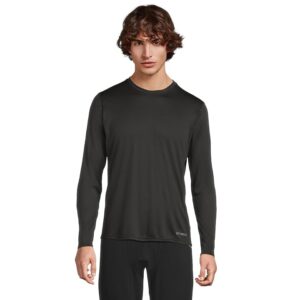 Hot Chillys Peachskins Crew Neck Men's Long Sleeve Pullover Black : 2XL