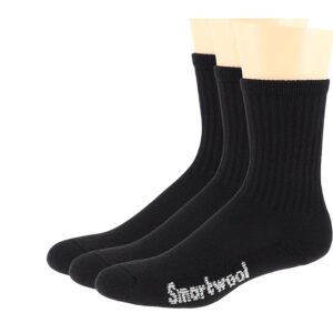 Smartwool Classic Hike Light Cushion Solid Crew 3-Pack Crew Cut Socks Shoes Black : LG (US Men's Shoe 9-11.5 - Women's Shoe 10-12.5)