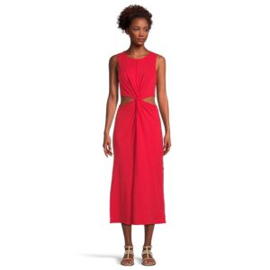 Beyond Yoga Around The World Front Twist Dress Women's Dress Candy Apple Red : 2XS
