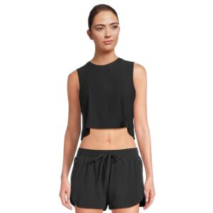 Beyond Yoga Featherweight Balance Cropped Tank Top Women's Workout Darkest Night : LG