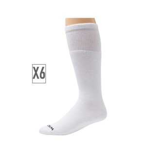 Wigwam S60 Tube 6-Pack Crew Cut Socks Shoes White