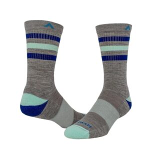 Wigwam Super Stripe Mid-Crew Quarter Length Socks Shoes Grey : MD (US Men's Shoe 5-9.5 - Women's Shoe 6-10)