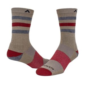 Wigwam Super Stripe Mid-Crew Quarter Length Socks Shoes Khaki : LG (US Men's Shoe 9-12 - Women's Shoe 10-13)