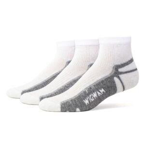 Wigwam Thunder Quarter 3-Pack Low Cut Socks Shoes White/Grey : LG (US Men's Shoe 9-12 - Women's Shoe 10-13)