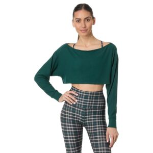 Beyond Yoga Duet 2-Way Convertible Shrug Women's Sweater Dark Spruce Green : LG