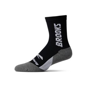 Brooks Ghost Crew Men's No Show Socks Shoes Black/BR Crew : SM (US Women's Shoe 4-6.5)