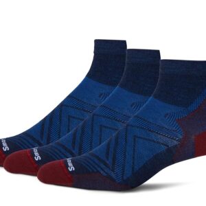 Smartwool Run Zero Cushion Ankle Socks 3-Pack Men's Crew Cut Socks Shoes Deep Navy : MD (Men's Shoe 6-8.5)