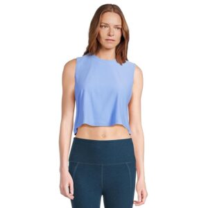 Beyond Yoga Featherweight Balance Cropped Tank Top Women's Workout Flower Blue Heather : 2XL