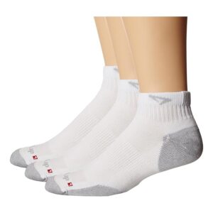 Drymax Running Quarter-Crew 3-Pair Pack Low Cut Socks Shoes White/Grey : SM (US Men's Shoe 3.5-5.5 - Women's Shoe 5-7)
