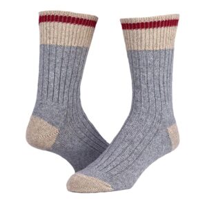Wigwam Throwback Stripe Crew Crew Cut Socks Shoes Red : LG (US Men's Shoe 9-12 - Women's Shoe 10-13)
