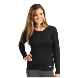 Hot Chillys Micro-Elite Chamois Crew Neck Women's Underwear Black : MD