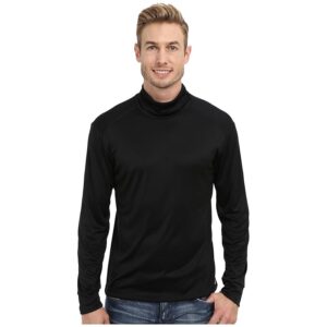 Hot Chillys Peach Solid Roll T-Neck Men's Long Sleeve Pullover Black : 2XL