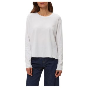 Michael Stars Aiko Crew Neck Rolled Edge Tee Women's Clothing White: LG (US 8-10)