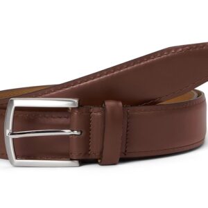 Johnston & Murphy Glazed Feather Edge Belts Brown: 38" Waist