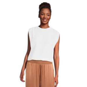 Michael Stars Luca Bubble Tee Women's Clothing White: MD (US 6-8)