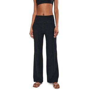 Beyond Yoga Spacedye Laid Back Wide Leg Pants Women's Clothing Darkest Night: XS (US Women's 2-4) 31.5